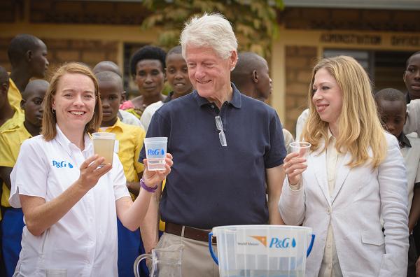 Bill and Chelsea Clinton in Rwanda